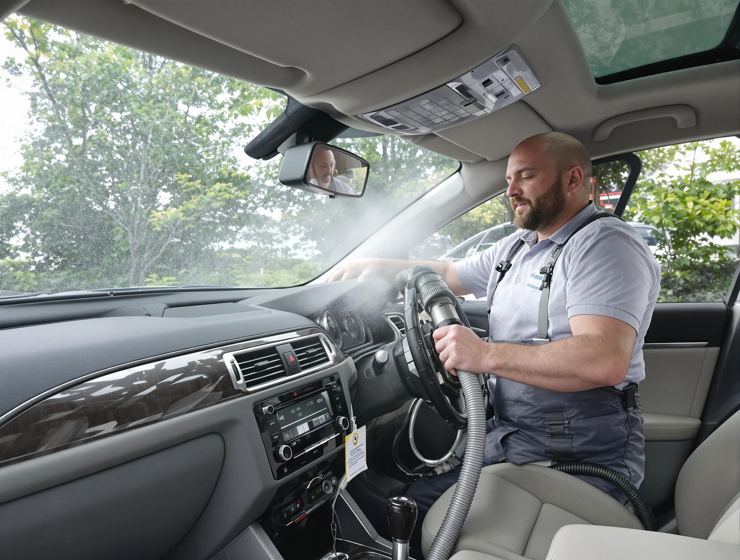 Lexington Air Duct Cleaning specialist performing professional car duct cleaning in Lexington