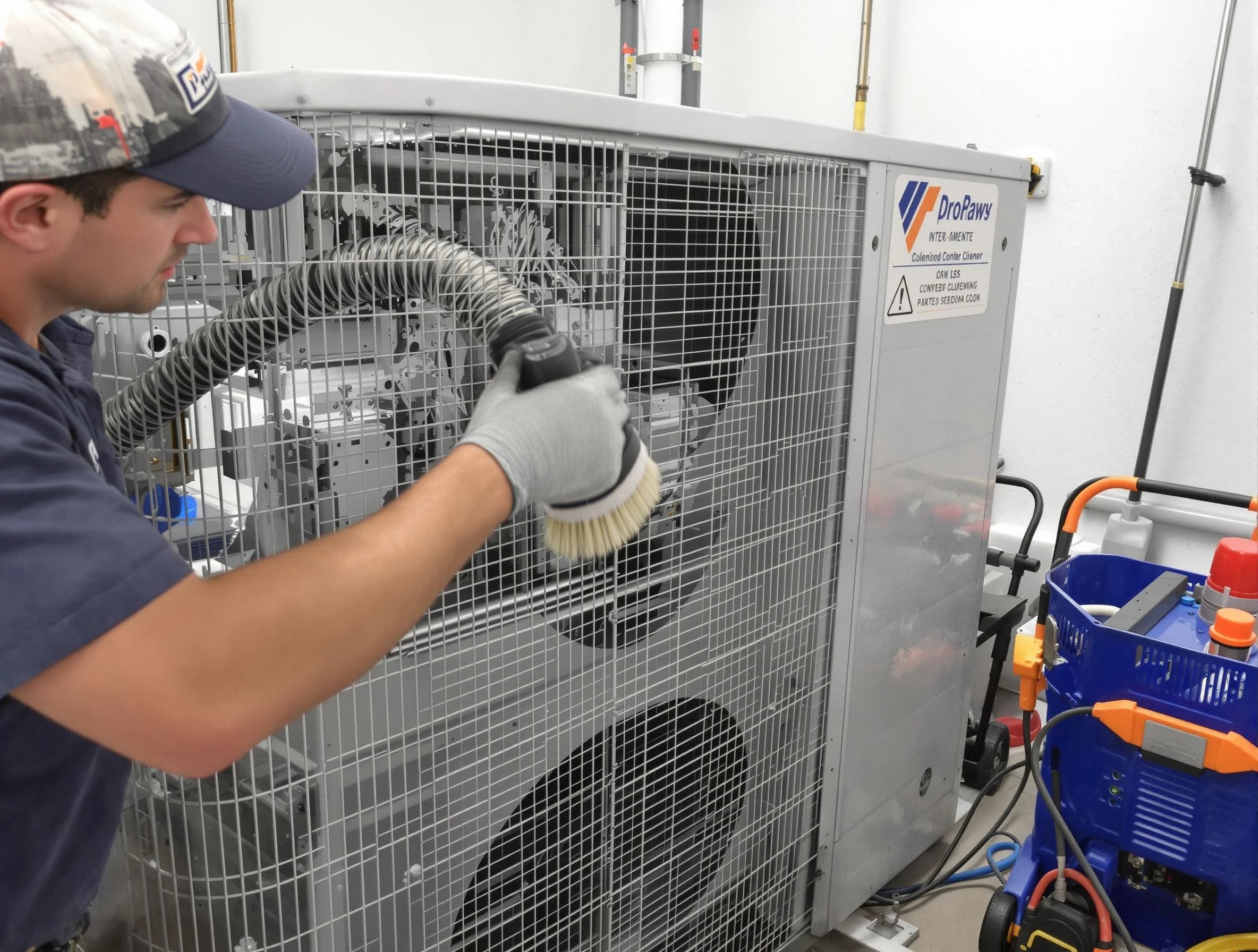Lexington Air Duct Cleaning specialist performing precision AC coil cleaning for improved system performance in Lexington
