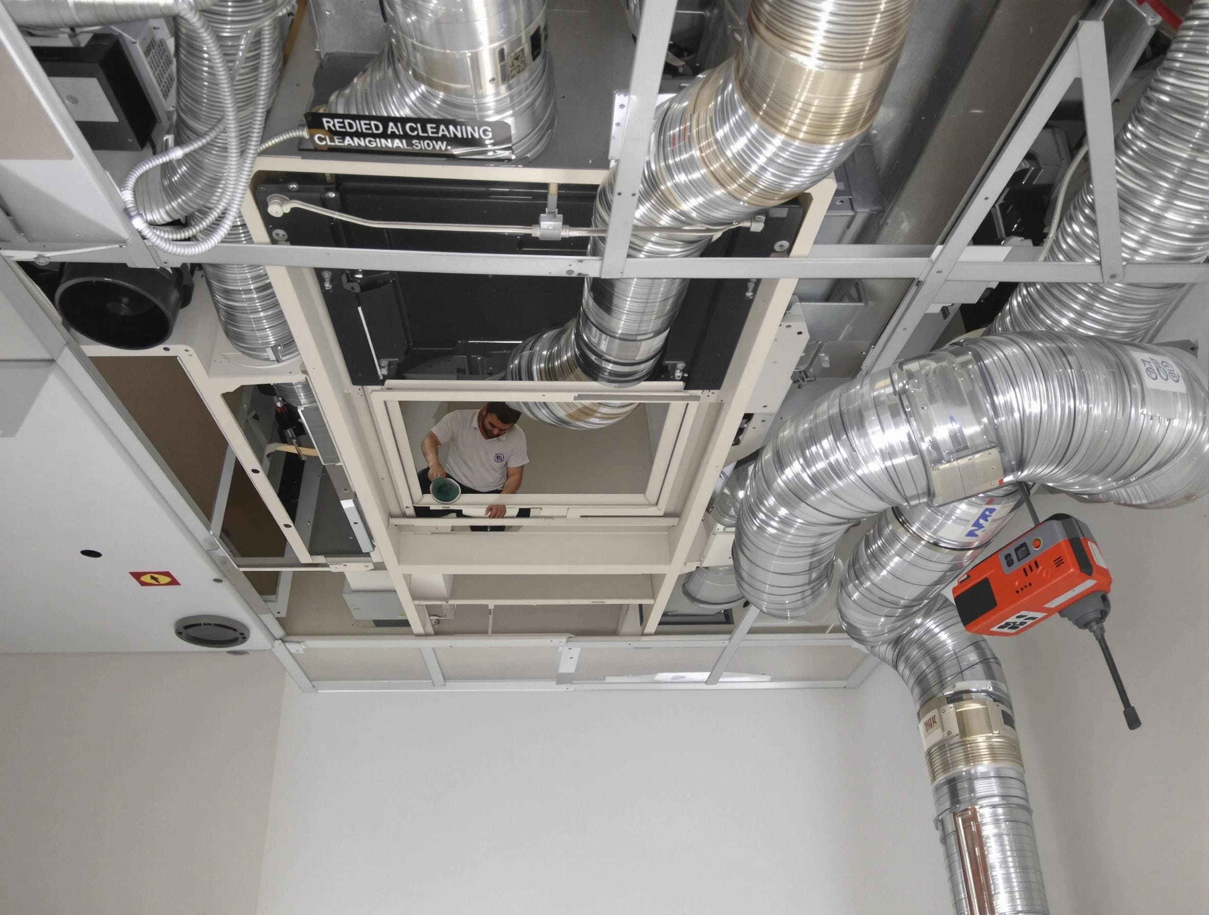 Lexington Air Duct Cleaning technician performing detailed central duct system cleaning in Lexington