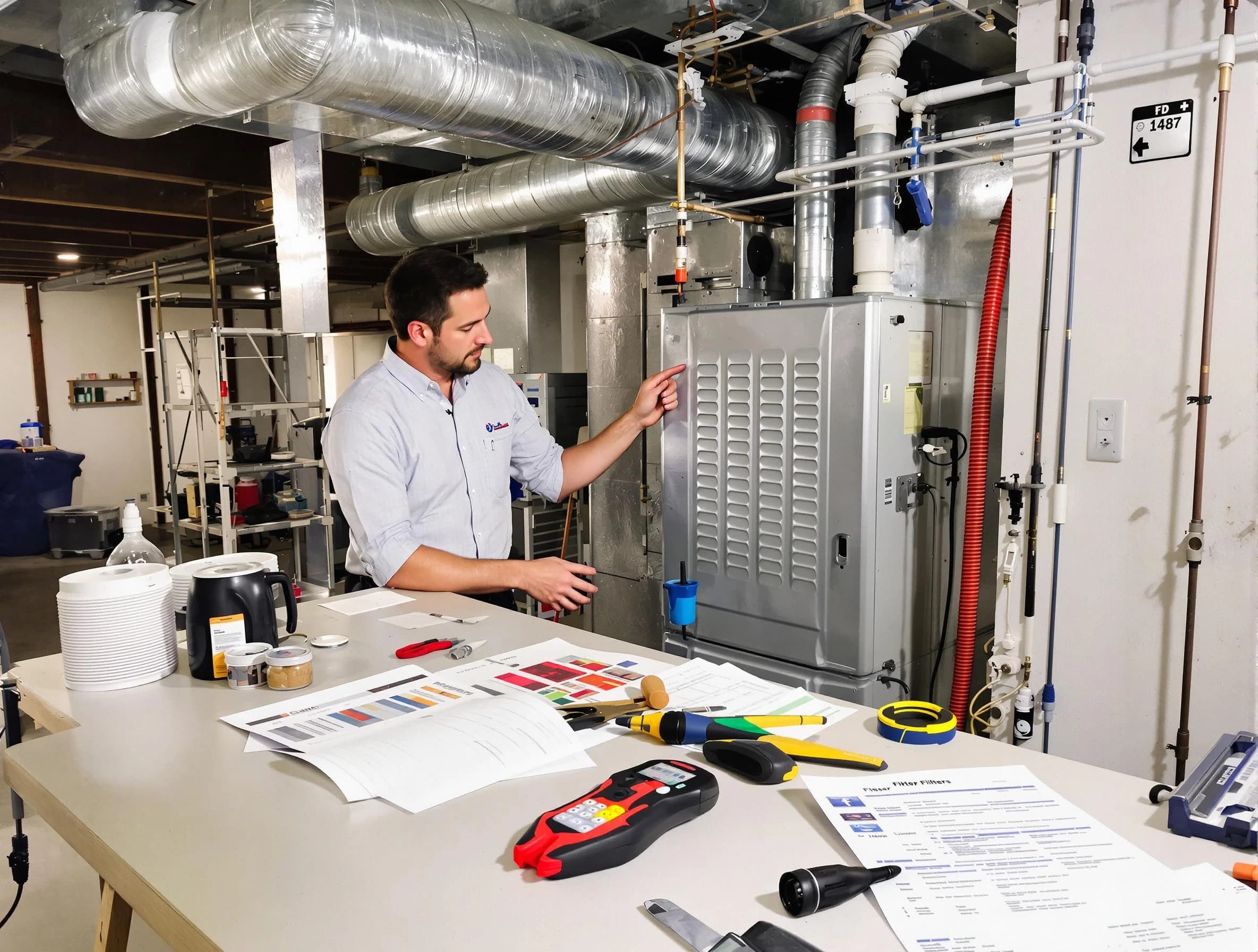 Lexington Air Duct Cleaning inspector conducting detailed filter system evaluation using professional diagnostic tools in Lexington