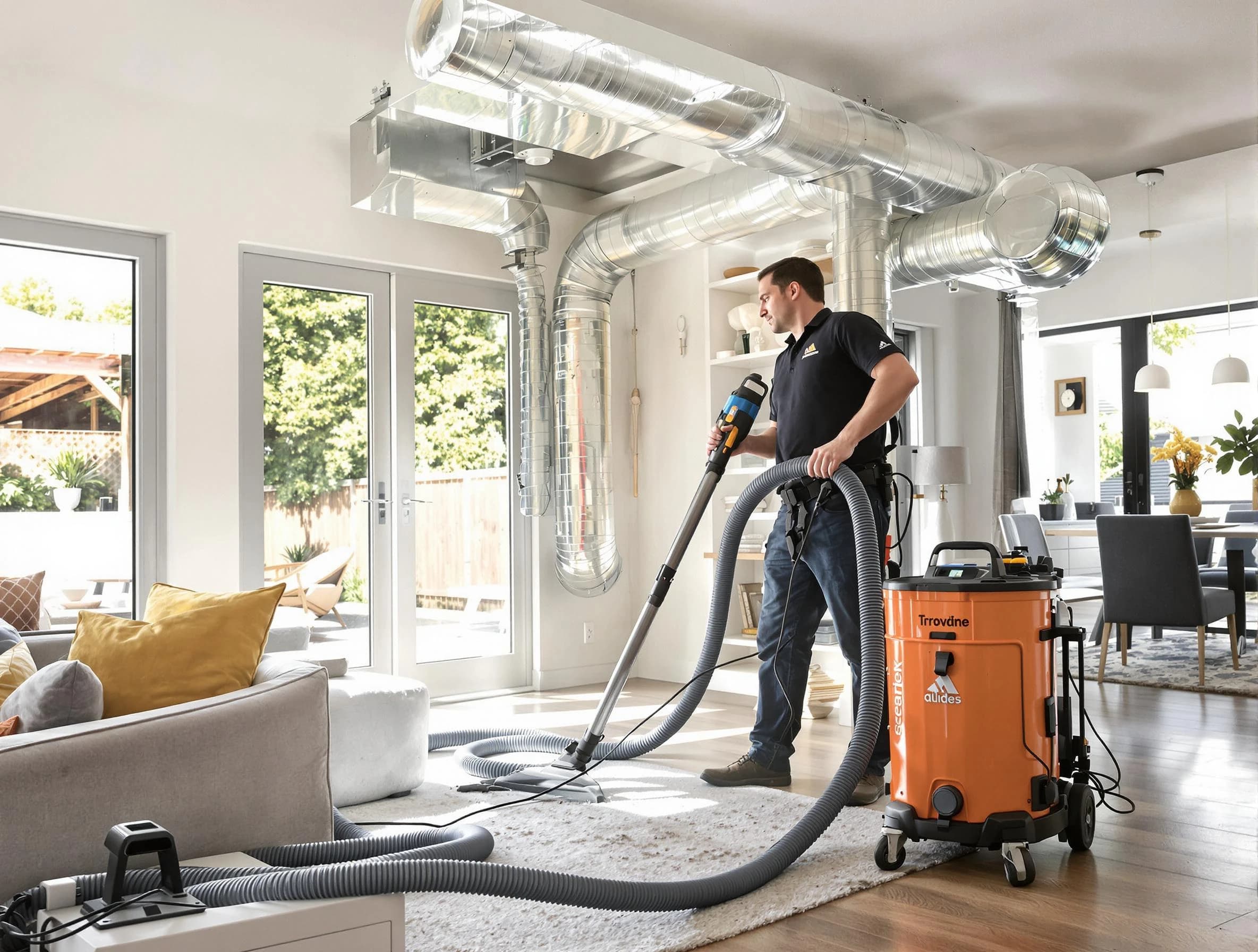 Lexington Air Duct Cleaning specialist performing thorough residential duct cleaning using advanced equipment in Lexington